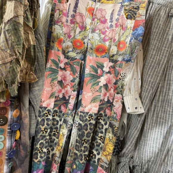 A Rare Bird Floral and Leopard Print Boot Cut Jeans - Picture 3 of 6